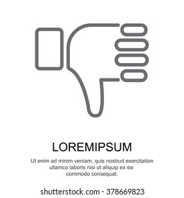 Web line icon. Thumbs Down, dislike