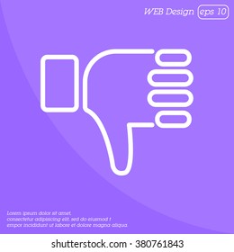 Web line icon. Thumbs Down, dislike