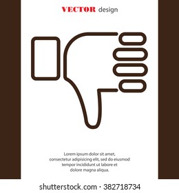 Web line icon. Thumbs Down, dislike