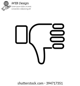 Web line icon. Thumbs Down, dislike