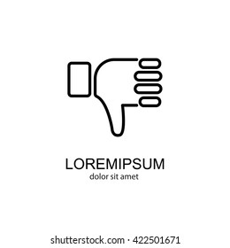 Web line icon. Thumbs Down, dislike