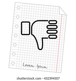 Web line icon. Thumbs Down, dislike