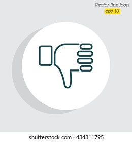 Web line icon. Thumbs Down, dislike
