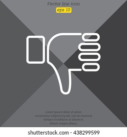 Web line icon. Thumbs Down, dislike