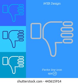 Web line icon. Thumbs Down, dislike