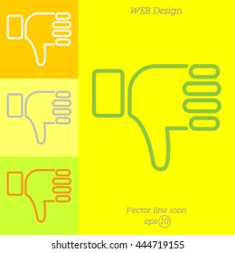 Web line icon. Thumbs Down, dislike