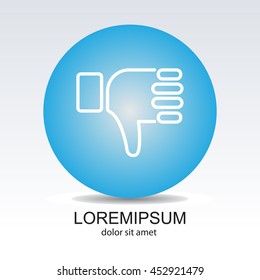 Web line icon. Thumbs Down, dislike