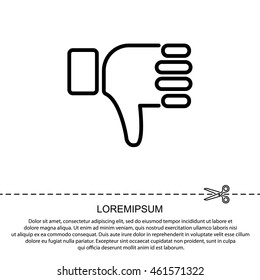 Web line icon. Thumbs Down, dislike
