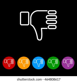 Web line icon. Thumbs Down, dislike