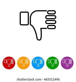 Web line icon. Thumbs Down, dislike