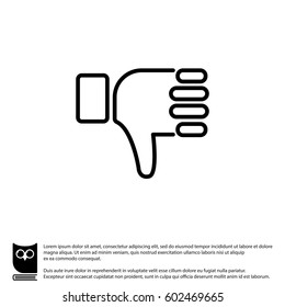 Web line icon. Thumbs Down, dislike
