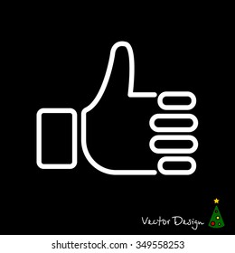 Web line icon. Thumbs up, like