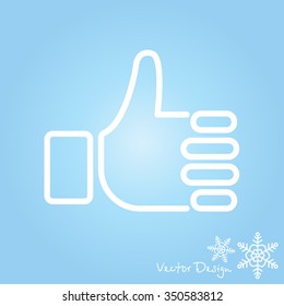 Web line icon. Thumbs up, like