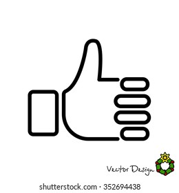Web line icon. Thumbs up, like