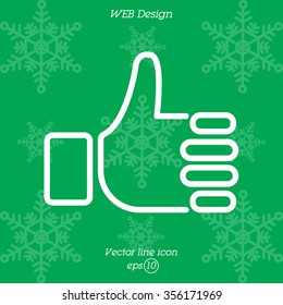 Web line icon. Thumbs up, like