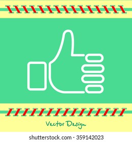 Web line icon. Thumbs up, like