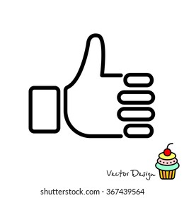 Web line icon. Thumbs up, like