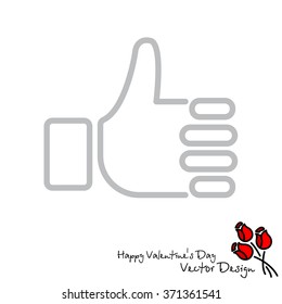 Web line icon. Thumbs up, like