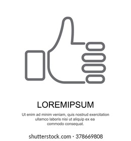 Web line icon. Thumbs up, like