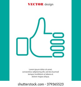Web line icon. Thumbs up, like