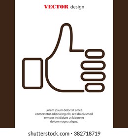 Web line icon. Thumbs up, like