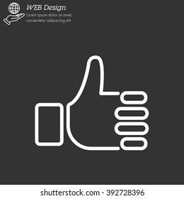 Web line icon. Thumbs up, like