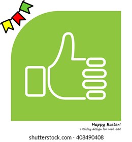 Web line icon. Thumbs up, like