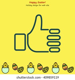 Web line icon. Thumbs up, like