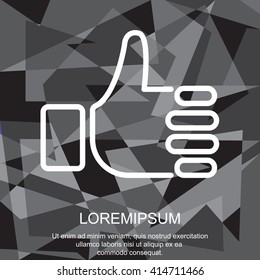 Web line icon. Thumbs up, like