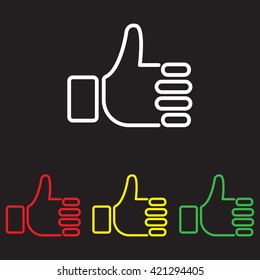 Web line icon. Thumbs up, like