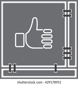 Web line icon. Thumbs up, like