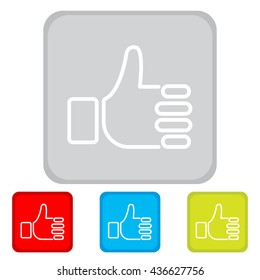 Web line icon. Thumbs up, like