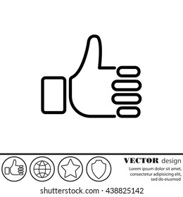 Web line icon. Thumbs up, like