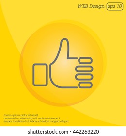 Web line icon. Thumbs up, like