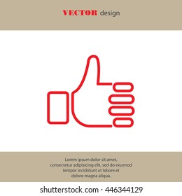 Web line icon. Thumbs up, like