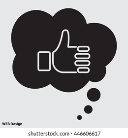 Web line icon. Thumbs up, like