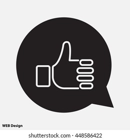 Web line icon. Thumbs up, like
