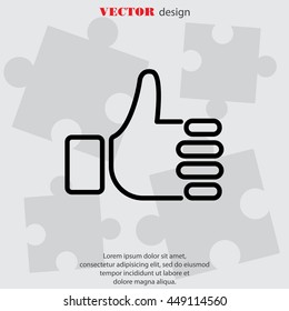 Web line icon. Thumbs up, like