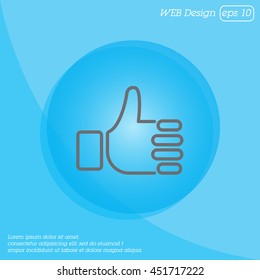 Web line icon. Thumbs up, like