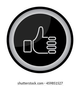 Web line icon. Thumbs up, like
