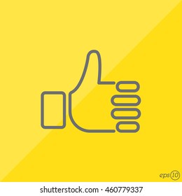 Web line icon. Thumbs up, like