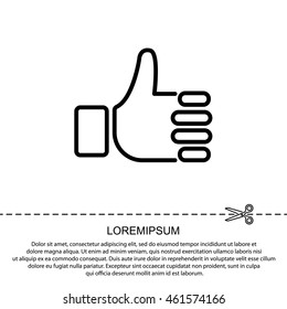 Web line icon. Thumbs up, like