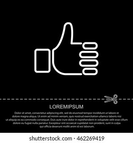 Web line icon. Thumbs up, like