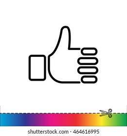 Web line icon. Thumbs up, like