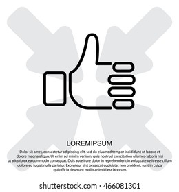 Web line icon. Thumbs up, like