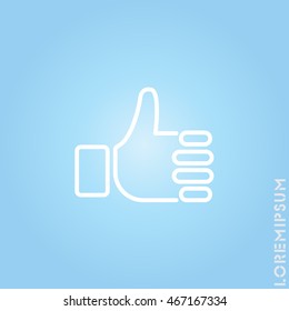 Web line icon. Thumbs up, like