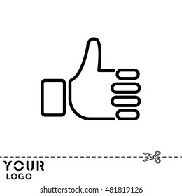 Web line icon. Thumbs up, like