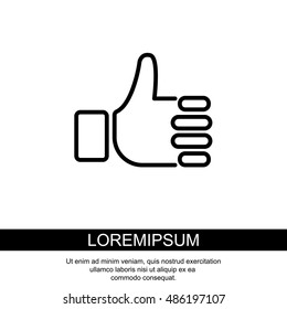 Web line icon. Thumbs up, like