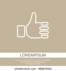 Web line icon. Thumbs up, like