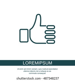 Web line icon. Thumbs up, like